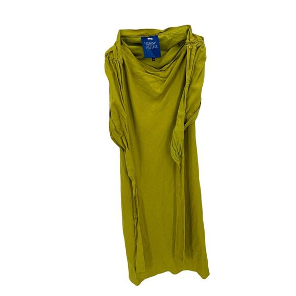 Simon Miller Yabba Halter Linen Kiwi Green Maxi Dress Size XL - Picture 3 of 6